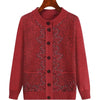 Middle Aged Mother Autumn Winter Retro Style Temperament Women Knitted Cardigan Sweater Jacket Elegant Loose Ladies Top