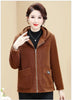 Middle Aged Elderly Mothers' Hooded Coat Spring Autumn Casual Fleece Jacket Large Size Women Casual Corduroy Outwear 4XL