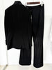 High Street Designer Suit Women Beaded Diamonds Stand Collar Single Button Blazer Wide-leg Pants Set 2PCS