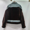 Women's Coat Patchwork Zipper Denim Velvet Beading Long Sleeve Loose Vintage Jackets Autumn 29A3480