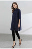 Women Pleated Single Breasted Dress Stand Theree Quarter Sleeve Tide Spring 2F0095