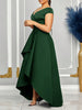 Off Shoulder Evening Dress Women Solid Maxi Long Dresses With Sleeves Wedding Bridesmaid Elegant Party Dresses Woman