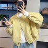 Korean Version Simple Women's Round Neck Solid Color Short Coat Spring Female Casual Loose Jacket Joker Little Overwear