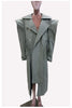 Autumn Long Oversized Ruffled Trench Coat for Women Drawstring Loose Elegant Chic Asymmetrical Overcoat