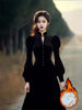 Autumn French Feeling Hepburn Style Beautiful Temperament Long Dress Powerful Black Dress For Women XXXL