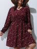 Plus Size Floral Print A-line Dress Women Long Puff Sleeve High Waist Elegant Spring Casual Midi Boho Dress Large Size 6XL 7XL