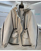 European Goods Ribbon Stitching Contrast Jacket Women's Spring and Autumn Leisure Loose Slim Short Trench Coat
