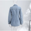 Women's Denim Lace Up Jacket Lapel Neck Waist Cinching Button Front Long Sleeve Coat Spring Femlae Casual Daily Outerwear