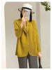 Pleated Blazers For Women Spring Lapel Single Breasted Long Sleeves Coat Female Coat 2DA3117