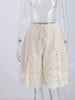 Lace Patchwork Satin Lace Up Shorts Women Sexy Hollow Out High Waist Drawstring Half Pants Wide Leg Trousers Chic Lady Partywear