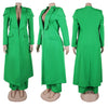 Women's Set Full Sleeve X-Long Blazer Coat+ Long Pant Suit Spring Streetwear Two 2 Piece Set Africa OL Work Outfits
