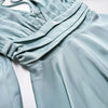 Elegant Party Satin Flare Long Sleeve Dress Women's Sexy Deep V Neck Solid Color Higt Waist Dresses Autumn short skirts