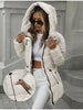 4 Colors Stylish Casual Padded Zipper Cozy Thickened Warm Winter Hooded Cotton Coat Women Chic Female Outerwears