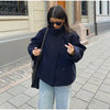Elegant Stand Collar Woolen Jacket For Women Y2k Single Breasted Button Casual Coat Lady Autumn Winter Street Chic Outwear