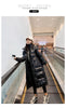 Black Glossy Parker Female Warm Winter Thicken Down Cotton Jacket Windproof Rainproof Women's Hooded Coat Casual Long Overcoat
