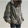 Camouflage Printed Pant Set Women's Hooded Zipper Pockets Coats High-waist Wide-leg Trousers Autumn Outfit