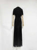 Women Ruched Maxi Dress Asymmetric Draped Sleeve High Neck Bodycon Mermaid Formal Evening Party Gown