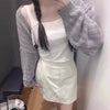 Autumn Y2K Shrug Long Sleeve Cardigan for Women Korean Hollow Out Knitted Coat Harajuku Loose Lightweight Shawl Tops