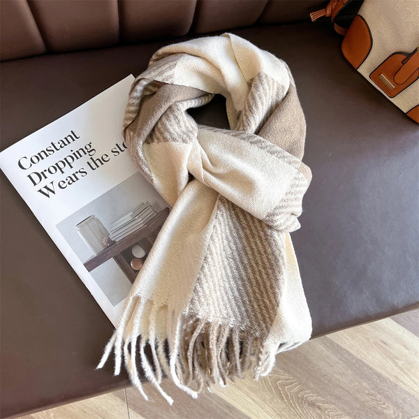 Winter Cashmere Scarf Women Design Warm Pashmina Blanket Poncho Scarves Female Shawl Wraps Thick Foulard Bufanda