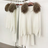 Reality Fur Jacket Pullover Set Woman Spring Knitted Suit Knitwear Female Real Fox Fur Collar Sweater Lady Autumn Knitted