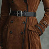Ropa Elegante Mujer Autumn Winter Lapel Western Style Jacket Women's Long Windbreaker Jacket Capotto Donna Manteaux