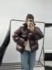 Chic Soild Cropped Quilted Jacket With Hood For Women Casual Zipper Pocket Oversized Warm Coat Lady Winter Street Outerwear