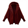 Autumn and Winter Plush Jacket for European and American Women, Solid Color Long Sleeved Hooded Loose Plush Jacket for Women
