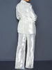Sequin Pants and Blazer Set Women 2 Pieces Sets Spring Long Sleeve Blazer Coat High Waist Wide Leg Pants Suits Female