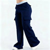 Women‘s Wide Leg Cargo Pants Elastic Waistband with Large Pockets Casual Fitness Sportswear Y2k Long Pants
