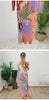 Pleated Print Dress For Women Stand Collar Long Sleeves Slim Style Female Elegant Clothing Spring 2DA4141