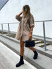 Women's Long Sleeve Button Down Shirt Dress with Turn Up Cuffs, Casual Loose Fit Midi Shirt Dress for Daily Wear