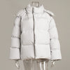 Women Winter Cotton Coat Women Loose Cotton Padded Jacket Solid Hooded Parkas Coat Female Puffer Coat Winter Outwear