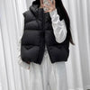 Autumn Winter Soft Puffs Cotton Vest Jacket Women Loose Thicken Warm Hooded Waistcoat Coat Female Casual Ladies Tops