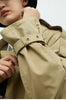 Classic Khaki Color Padded Thickened Trench Coat, Mid-Length British Style Jacket for Women, Fall/Winter