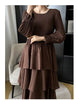 Spring Ruffled Lantern Sleeve Pleated Dress Atmospheric Design Sense Pleated Long Dresses Women's Clothing