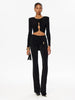 Autumn Women's Sets Solid Regular Long Sleeves O-Neck Skinny 2Pcs (Tops+Pants) Knot Casual Streetwear Folds Suit