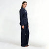 Women's Waist-Cinched Blazer 2-Piece Set (Brown/White/Black/Navy/Burgundy) Elegant Formal Office Wide-Leg Pants Outfit