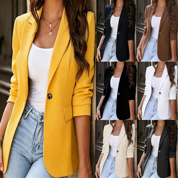 Women's Blazer – Slim Fit Short Design Jacket, Office Casual Workwear for Petite