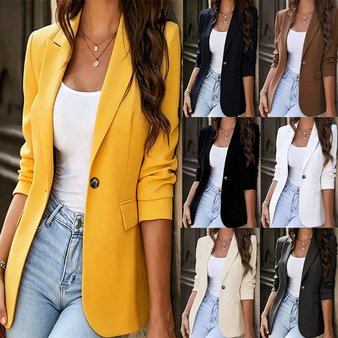 Women's Blazer – Slim Fit Short Design Jacket, Office Casual Workwear for Petite