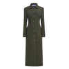 Solid Faux Woolen Maxi Coats Women Waist-cinching Single-breasted Shoulder Pad Lapel Overcoats Ladies Winter Streetwear