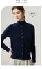 Autumn Women's Cardigan 100% Cashmere Knitted Sweater Chic Tops Female Causal Turtleneck Collar Loose Size Jacket Coat
