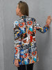 Elegant and Youth Blazer Spring Vintage Irregular Print Casual Woman Clothing High Street Lapel Blazer Woman Outerwears