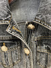 High Street F/W Designer Women's Lion Buttons Stone Wash Denim Jacket