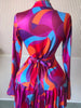 Spring Women Flare Long Sleeve V-neck Sashes Ruffle Mini Dress Street Elegant Sexy Vacation Party Birthday Dresses
