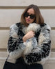 Women Color Block Faux Fur Coat Casual Round Neck Long-sleeved Fluffy Warm Crop Coats Winter Lady Chic Daily Street Jacket