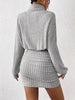 Women's Autumn Winter High Neck Knitted Sweater Dress Female Casual Solid Loose Long Sleeve Warm Mid Length Dresses