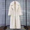 Colorful Women's Furry Coat Rose Pink Faux Fur Coat Suit Collar Autumn Winter Thick Cardigan Long Overcoat Chic 2DB5859