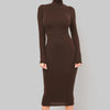 Winter Black Turtleneck Sexy Women Dress Autumn Long Sleeve Skinny Midi Boydcon Casual Blue Plush Knee-Length Party