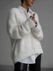 Solid Knit Cardigan Women Long Sleeve Casual V Neck Oversized Sweater Women's Autumn High Street Knitted Coats