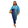 Elegant Women Pleated Patchwork Double Wear Batwing Long Sleeve V-neck Bodycon Midi Maxi Long Dresses Vestidos